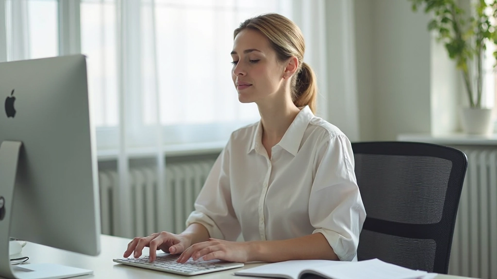 Анатомически правильная женщина практикует медитацию с открытыми глазами в мирной обстановке